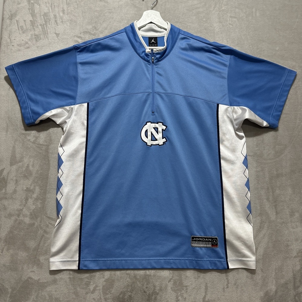 VTG Jordan North Carolina Tar Heels UNC 1/4 Zip Warm Up Shooting Shirt‎ Men’s XL